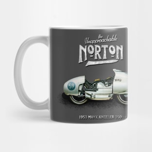 Vintage 1953 TT Motorcycle Manx Racer The Norton Kneeler by MotorManiac Mug